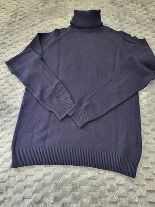 Jersey Cuello Alto Zara Azul Marino Talla M