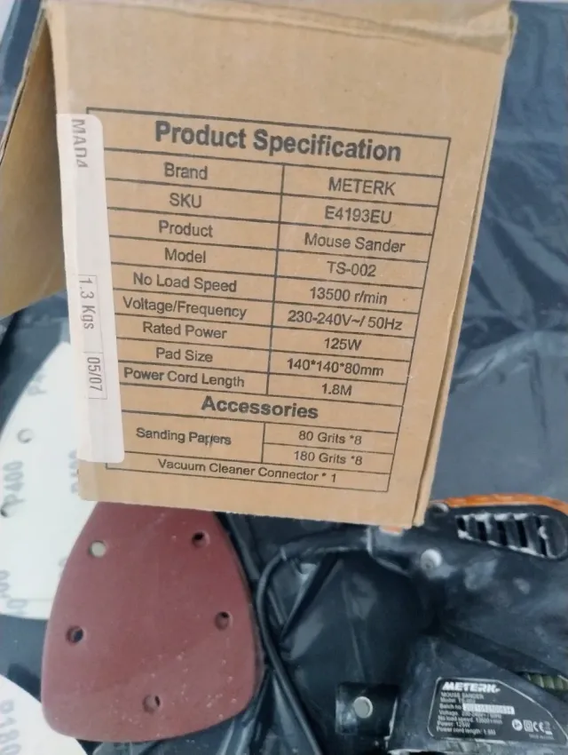 Lijadora eléctrica Meterk + lijas