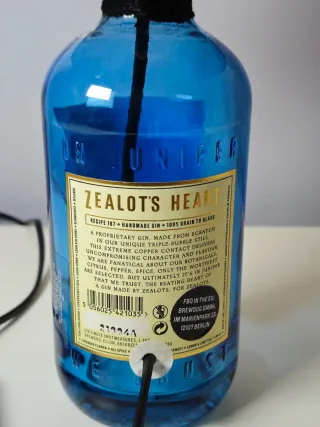 Lampada artigianale bottiglia Zealots Heart