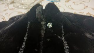 Abrigo piel muton y astracán negro