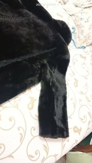 Abrigo piel muton y astracán negro