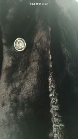 Abrigo piel muton y astracán negro