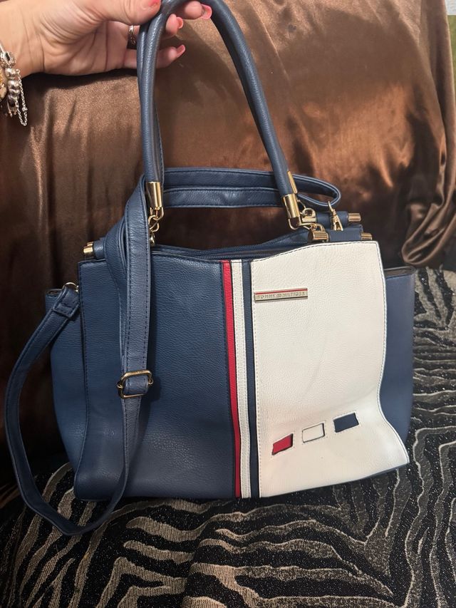 Bolso Tommy Hilfiger Clásico Azul y Blanco