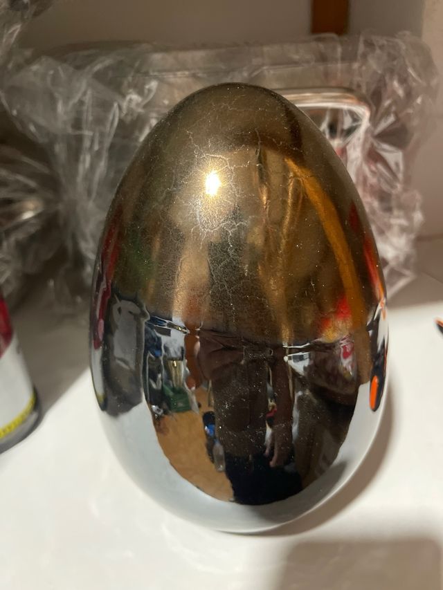 Huevos decorativos cristal y metal