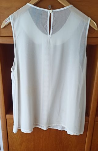 Camisa Mango sin mangas cuello Peter Pan