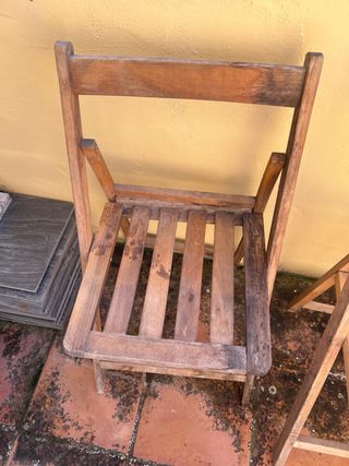 Sillas plegables de madera 4 unidades