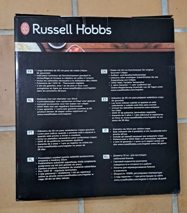 Crepera Eléctrica Russell Hobbs Fiesta