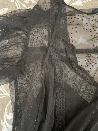 Vestido negro largo tul