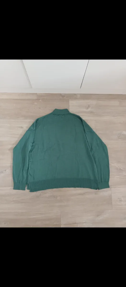 Jersey Zara cuello alto verde mujer