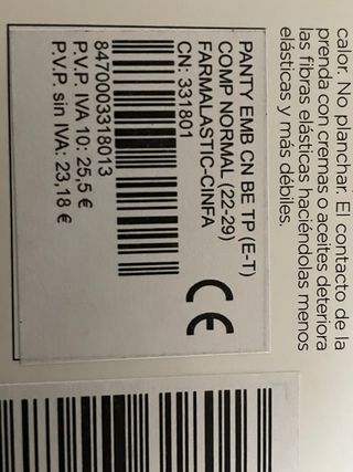 Farmalastic Panty Embarazada Compresión 22-29