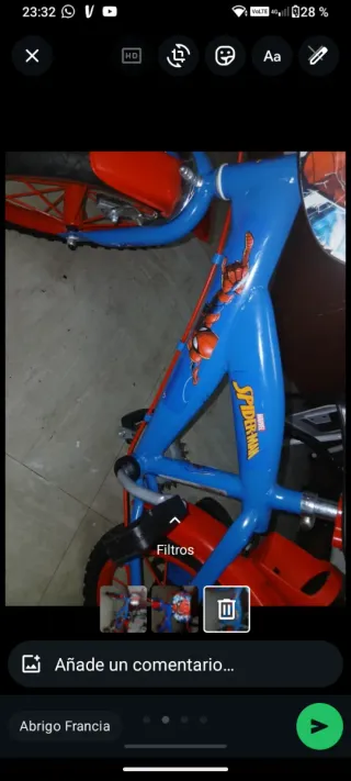 Bicicleta infantil Spiderman