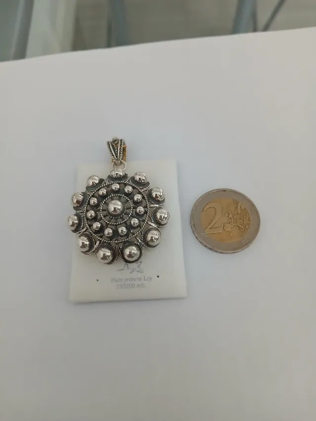 Colgante Botón Charro Plata de Ley