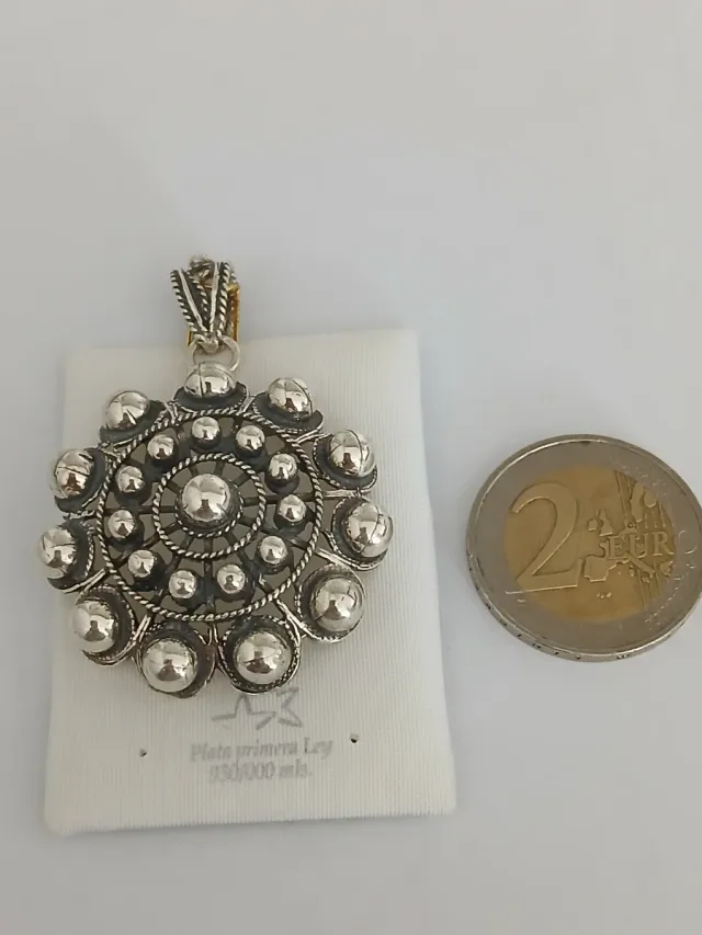 Colgante Botón Charro Plata de Ley