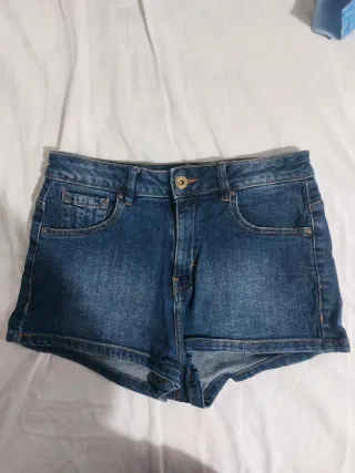 Pull&Bear Pantalón Corto Vaquero Azul