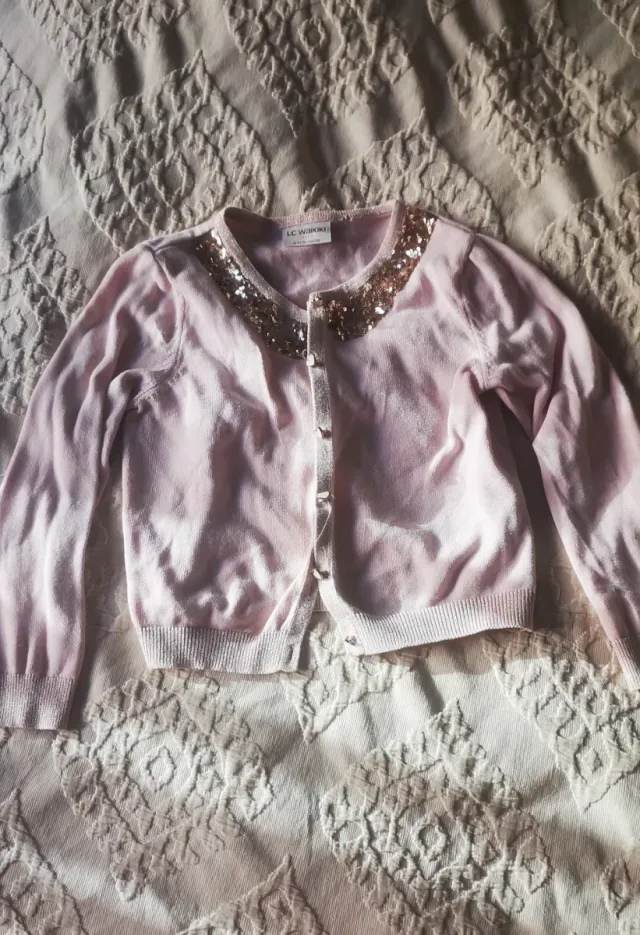 Chaqueta niña rosa lentejuelas 6 años