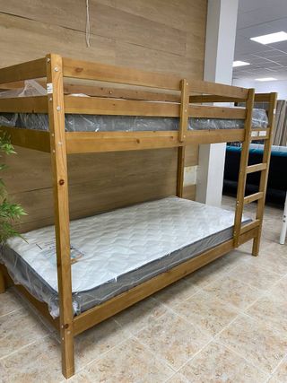 Litera madera + 2 colchones nuevos