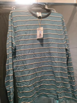 Pijama Lee Hombre Talla L Rayas Azul/Verde