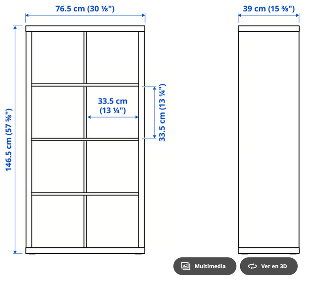 Estantería KALLAX efecto roble 77x147 cm