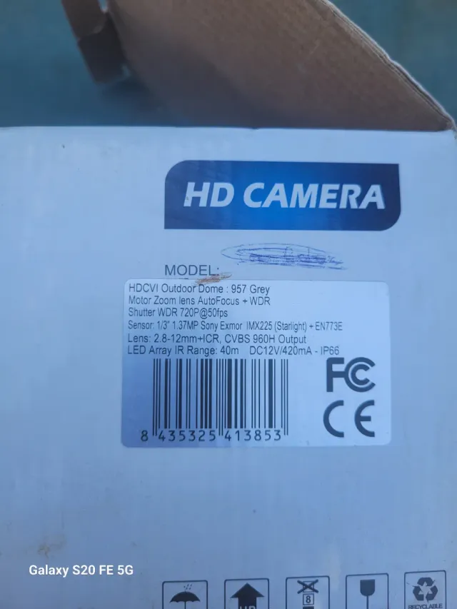 Cámara HDCVI Domo Exterior 957 Gris