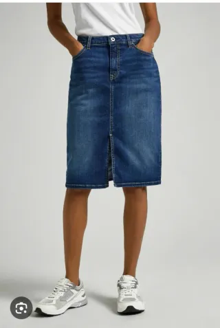 Falda vaquera midi Pepe Jeans azul