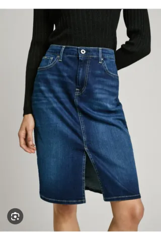 Falda vaquera midi Pepe Jeans azul