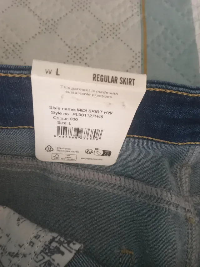 Falda vaquera midi Pepe Jeans azul