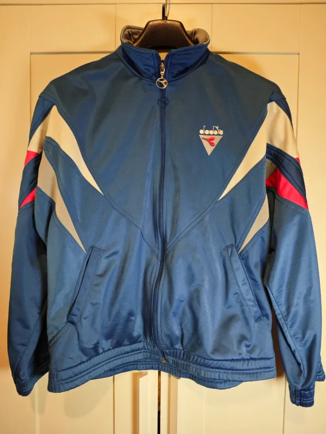 Tuta Diadora anni '90 completa blu e bianca