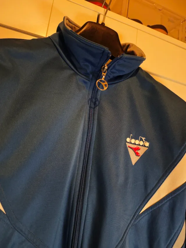Tuta Diadora anni '90 completa blu e bianca