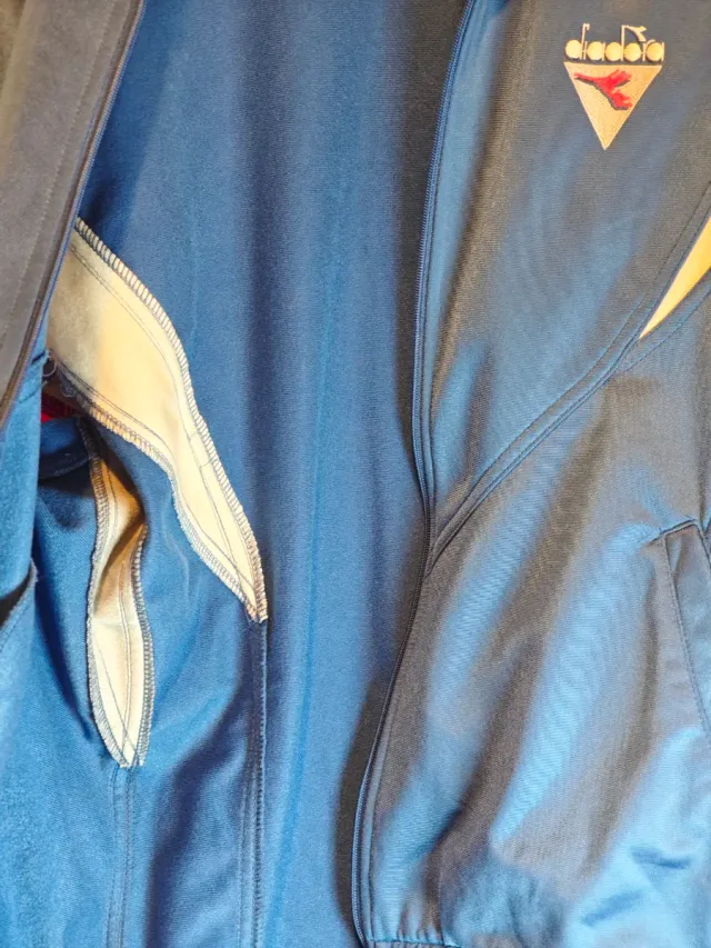 Tuta Diadora anni '90 completa blu e bianca