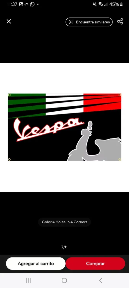 Bandera Vespa 60x90cm sin abrir
