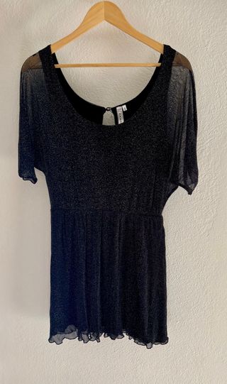 Vestito corto scintillante nero taglia S/M