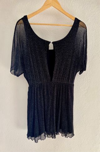Vestito corto scintillante nero taglia S/M