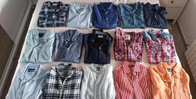 Lote 15 Camisas Varias Marcas Talla M y L