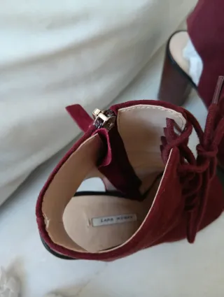 Botines burdeos cordones destalonados T38