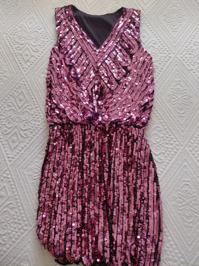 Vestido rosa lentejuelas