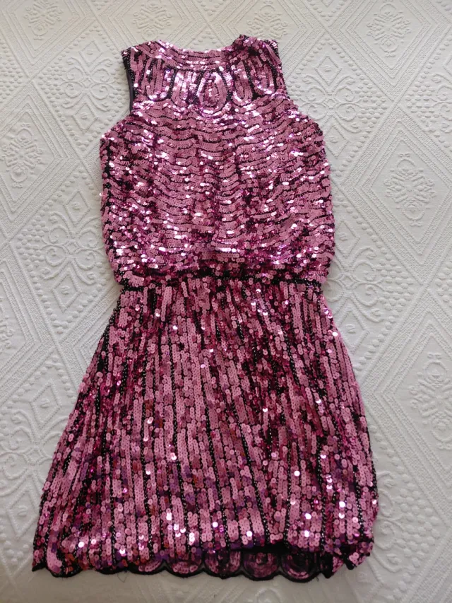 Vestido rosa lentejuelas