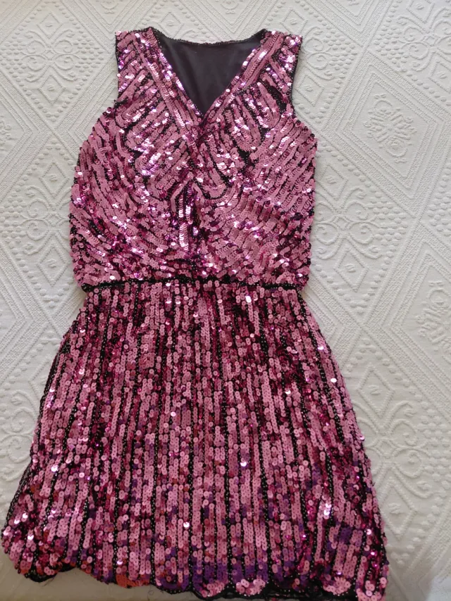 Vestido rosa lentejuelas