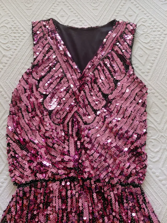 Vestido rosa lentejuelas
