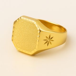 Anillo Sello Oro Octogonal