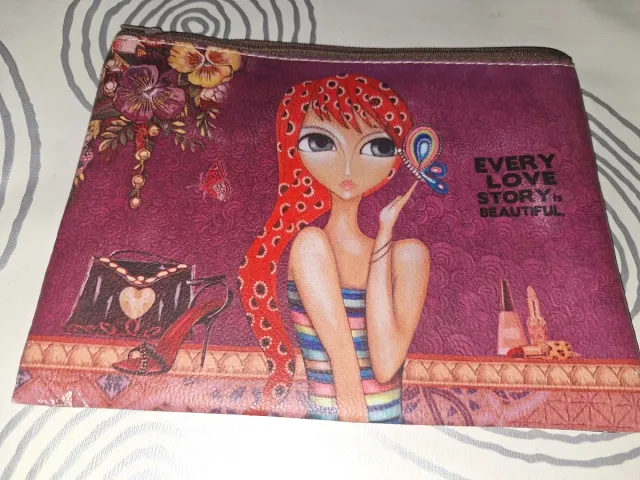 Neceser Love Story Morado y Rojo