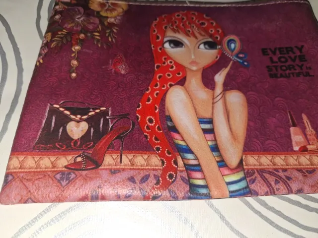 Neceser Love Story Morado y Rojo