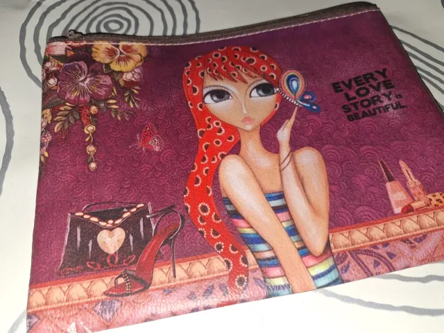 Neceser Love Story Morado y Rojo