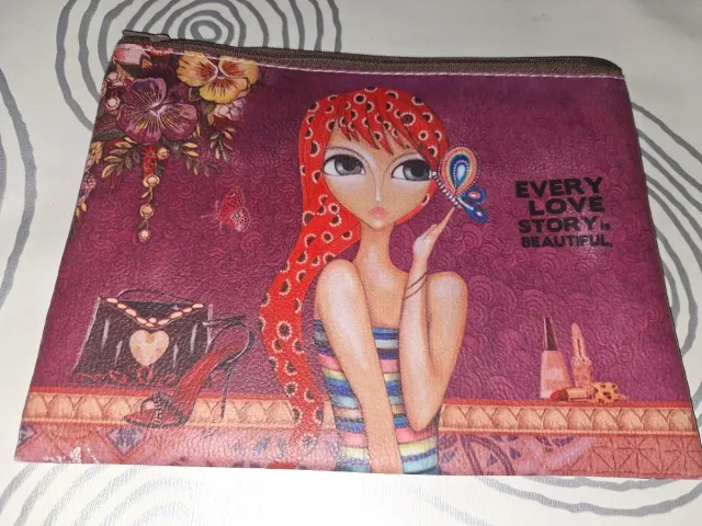 Neceser Love Story Morado y Rojo