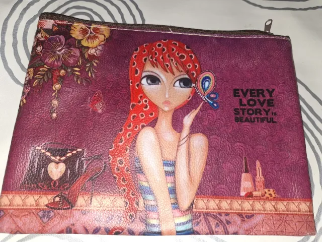 Neceser Love Story Morado y Rojo