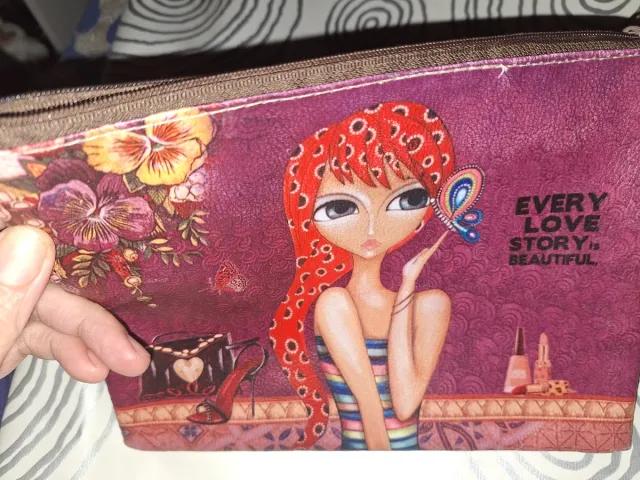 Neceser Love Story Morado y Rojo