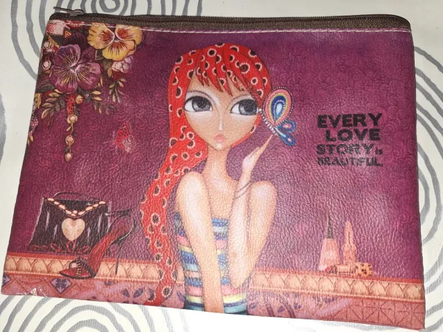 Neceser Love Story Morado y Rojo