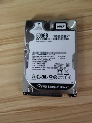 Disco Duro 2.5 interno para portátil 500GB WD