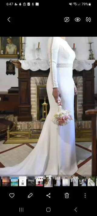 Vestido de Novia Blanco Manga Larga