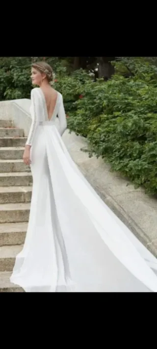 Vestido de Novia Blanco Manga Larga
