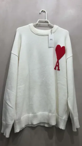 Jersey Ami Paris Blanco Corazón Rojo Talla M